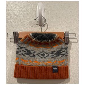 BABYGAP Orange Grey Winter Baby Beanie